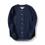 Load image into Gallery viewer, HEAVYWEIGHT STRIPED PLAIN DENIM BASEBALL COLLAR JACKET
