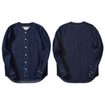 Load image into Gallery viewer, HEAVYWEIGHT STRIPED PLAIN DENIM BASEBALL COLLAR JACKET
