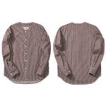 Load image into Gallery viewer, HEAVYWEIGHT STRIPED PLAIN DENIM BASEBALL COLLAR JACKET
