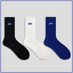 Load image into Gallery viewer, KLEIN BLUE SNOW MOUNTAIN THICK LINE SOCKS
