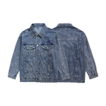 Load image into Gallery viewer, LAPEL CASUAL WASHED JACQUARD DEMIN JACKET

