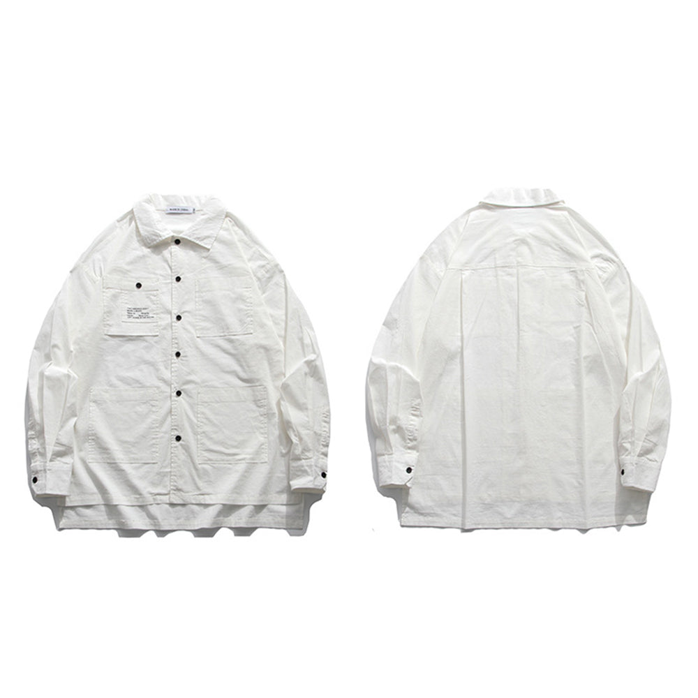 OXFORD LONGSLEEVE BUTTONDOWN SHIRT UNISEX MULTI-POCKET