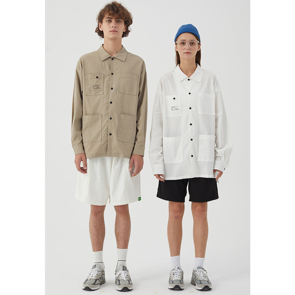 OXFORD LONGSLEEVE BUTTONDOWN SHIRT UNISEX MULTI-POCKET