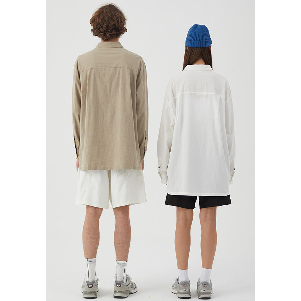 OXFORD LONGSLEEVE BUTTONDOWN SHIRT UNISEX MULTI-POCKET