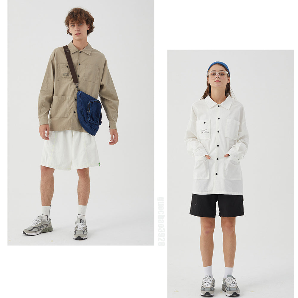 OXFORD LONGSLEEVE BUTTONDOWN SHIRT UNISEX MULTI-POCKET