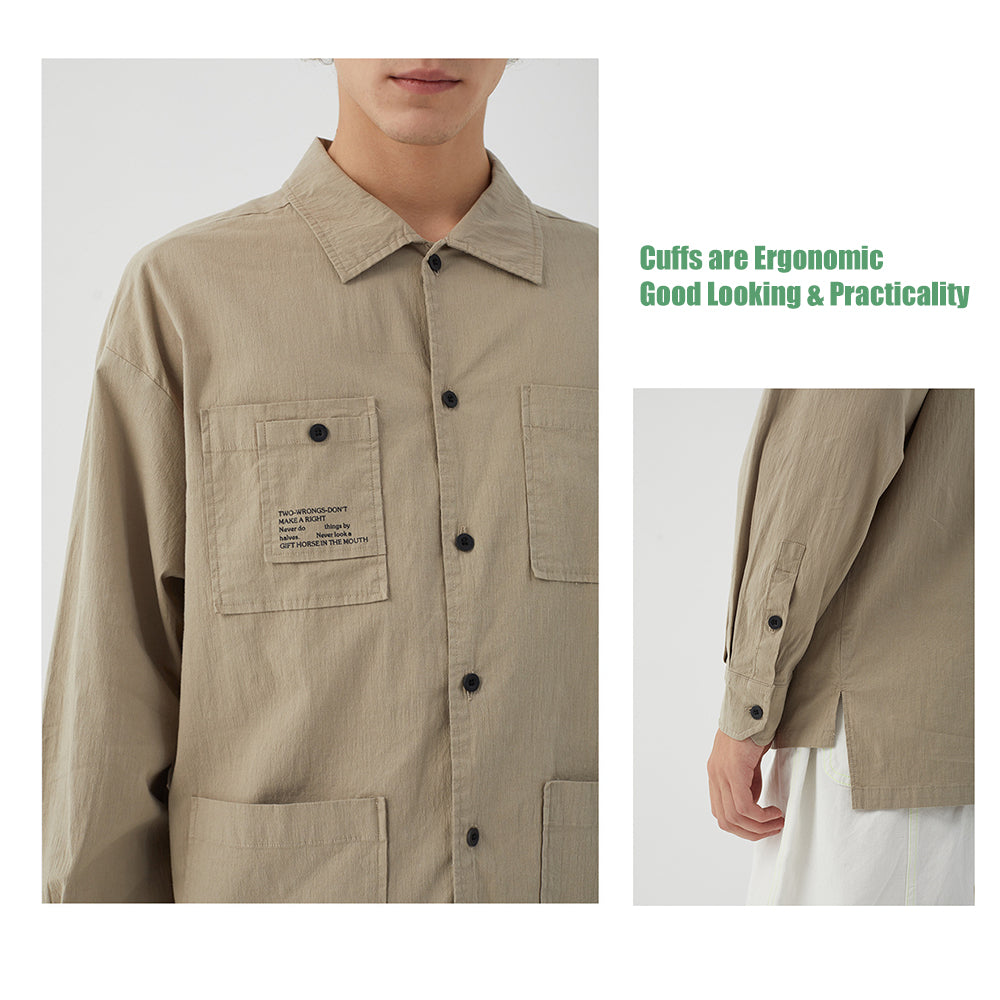 OXFORD LONGSLEEVE BUTTONDOWN SHIRT UNISEX MULTI-POCKET