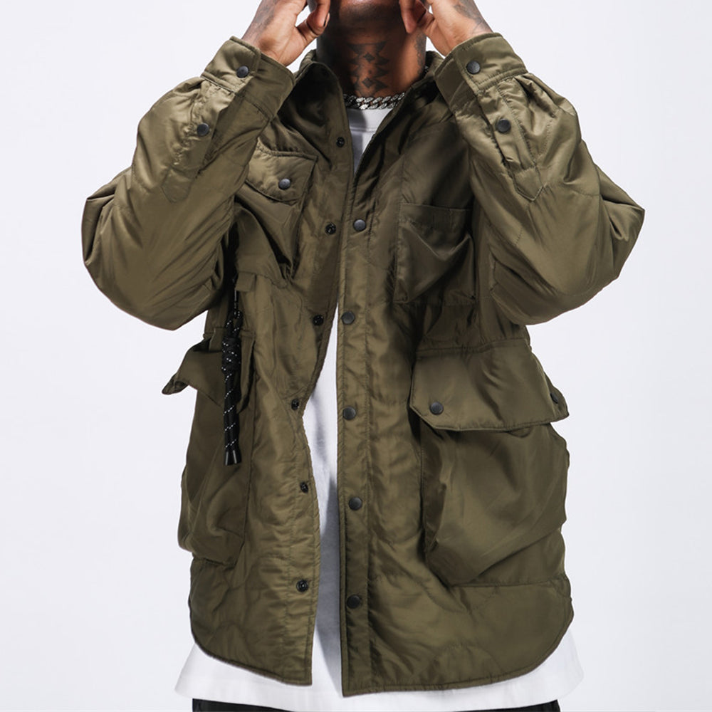 MILITARY LOOSE LAPEL PADDED JACKET