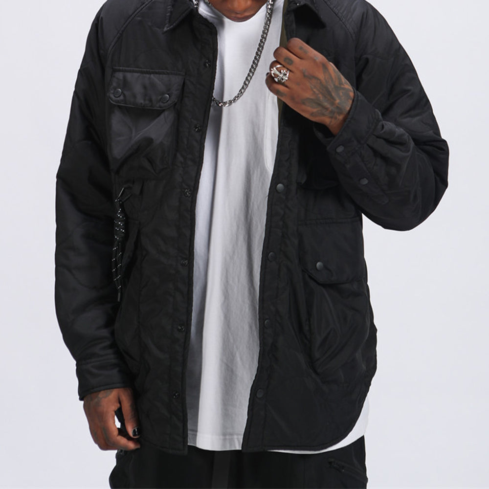 MILITARY LOOSE LAPEL PADDED JACKET