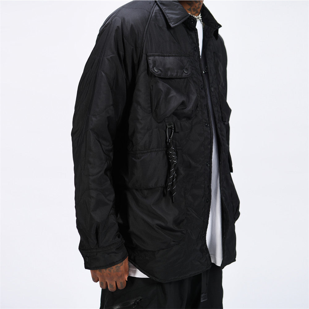 MILITARY LOOSE LAPEL PADDED JACKET