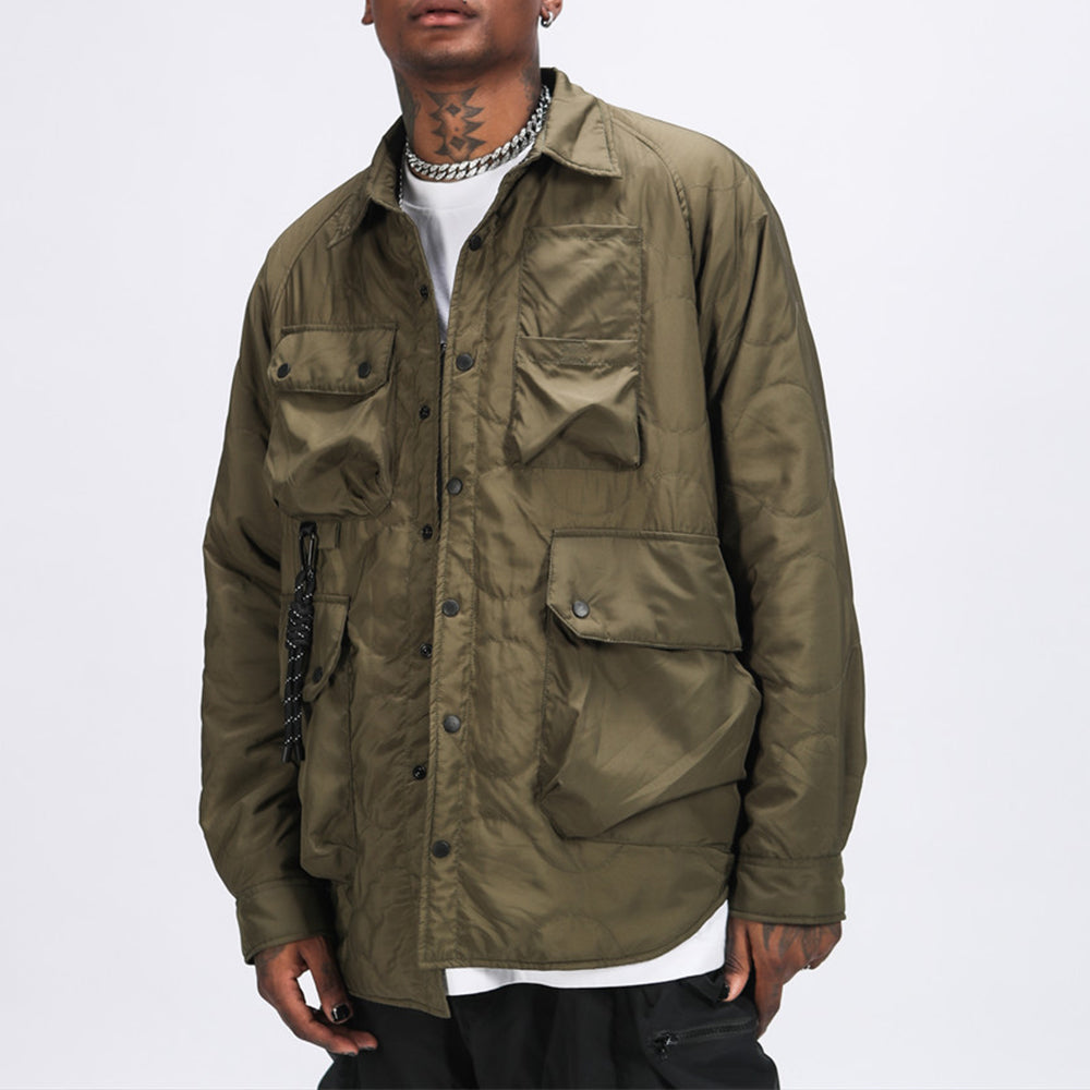 MILITARY LOOSE LAPEL PADDED JACKET