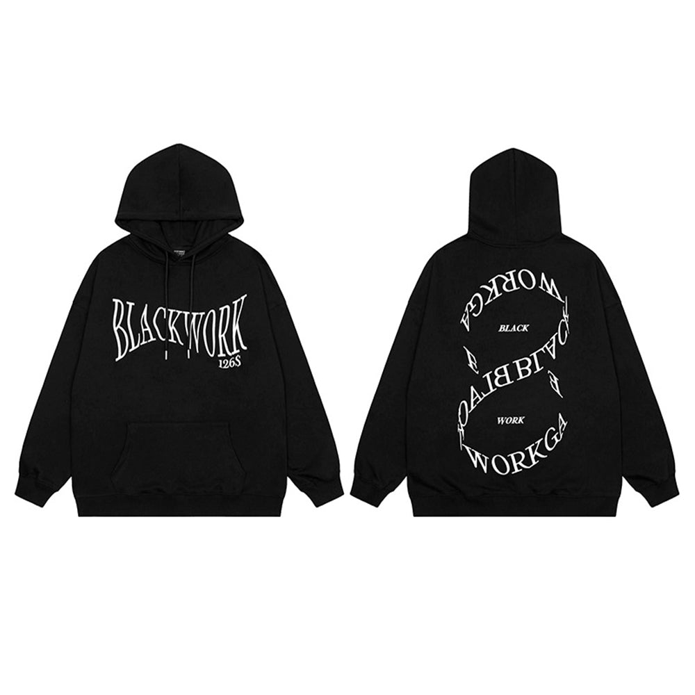 MOBIUS RING BLACK WORK HOODIE