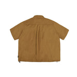 Load image into Gallery viewer, MULTI POCKET DRAWSTRING BASEBALL COLLAR SHORT SLEEVE SHIRT
