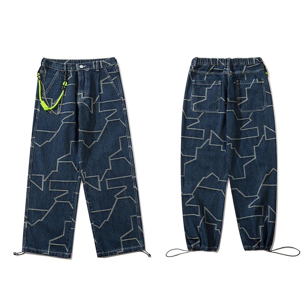 OVERSIZED LANYARD JACQUARD JEANS