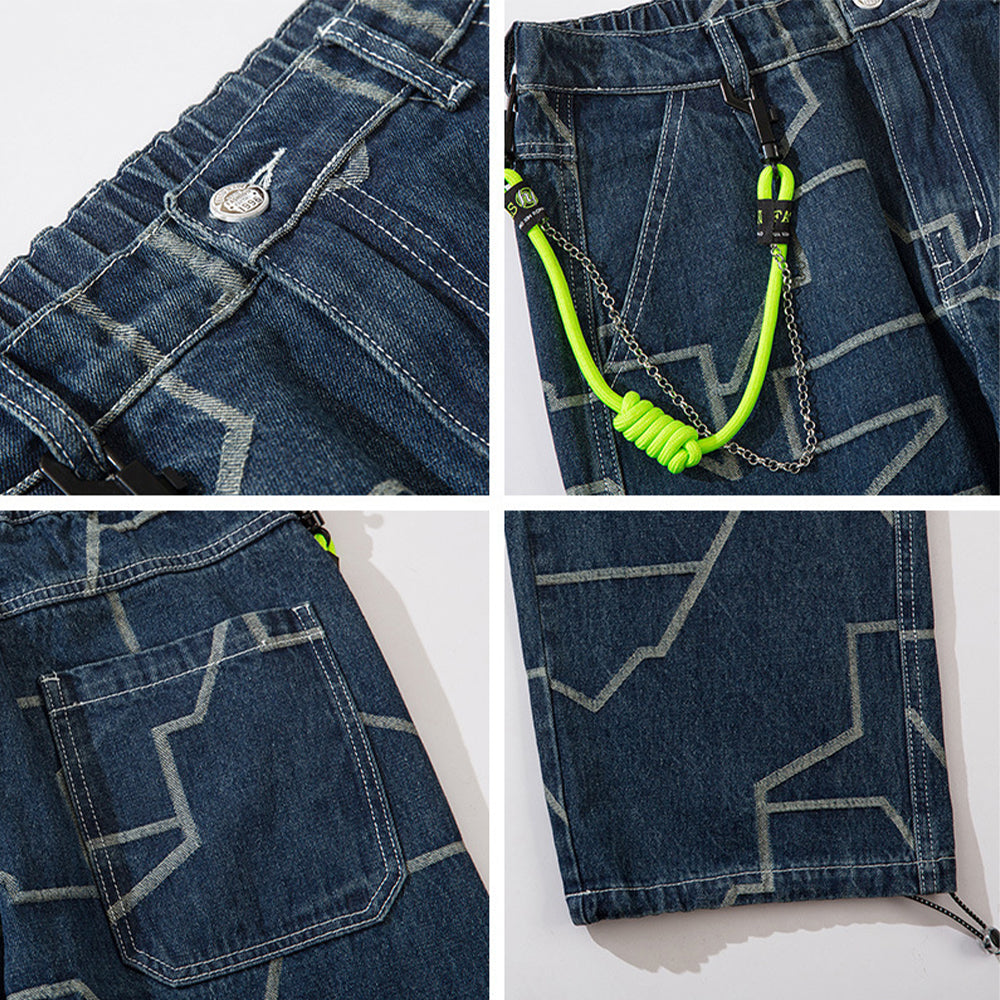 OVERSIZED LANYARD JACQUARD JEANS