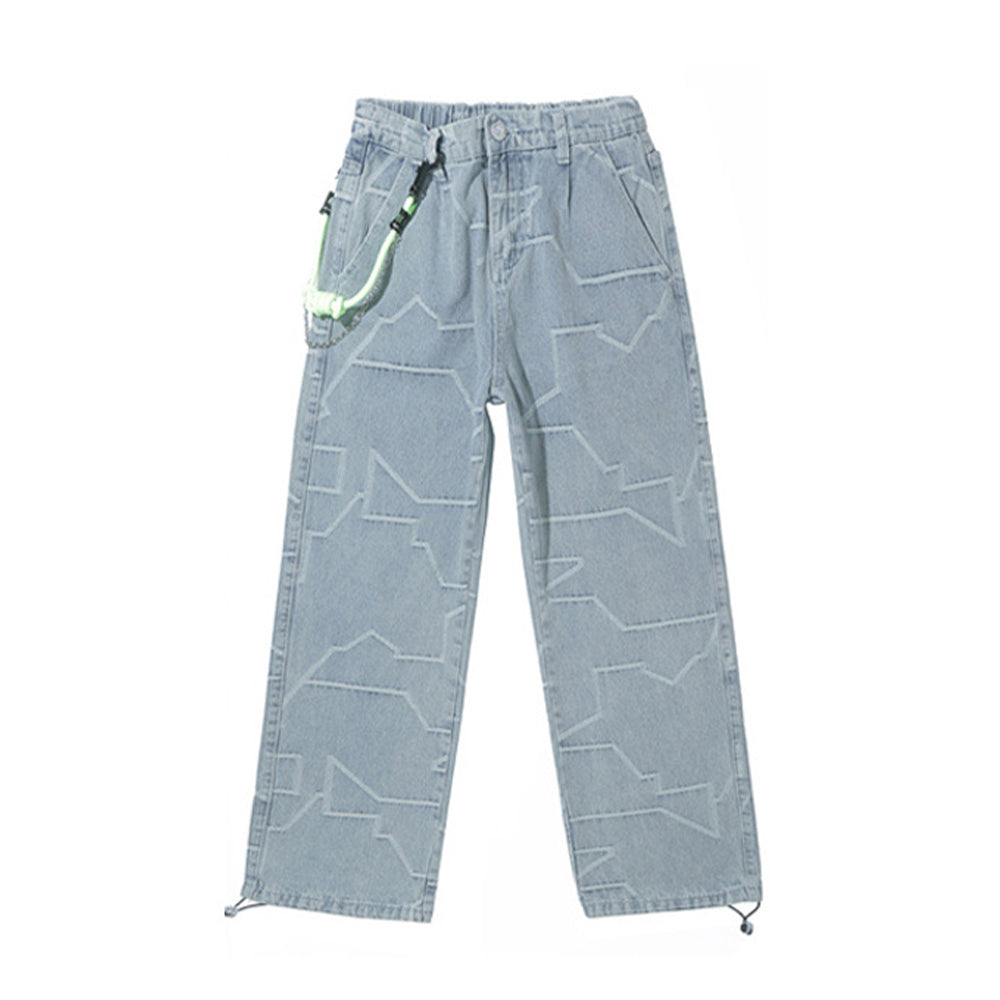 OVERSIZED LANYARD JACQUARD JEANS