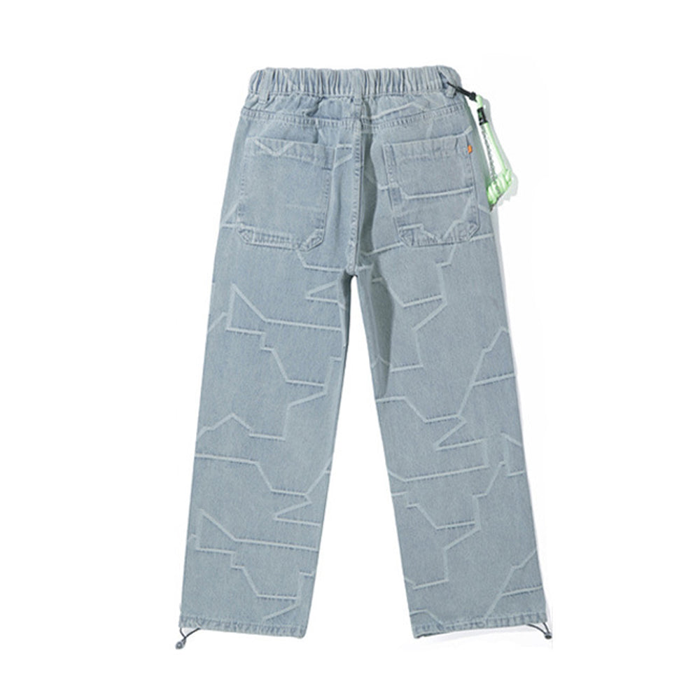 OVERSIZED LANYARD JACQUARD JEANS