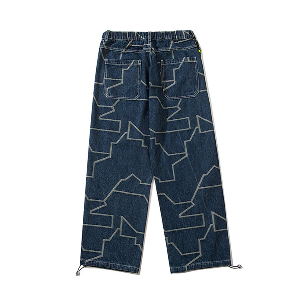 OVERSIZED LANYARD JACQUARD JEANS