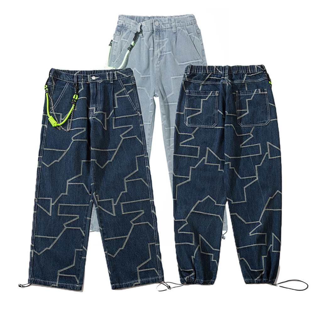 OVERSIZED LANYARD JACQUARD JEANS