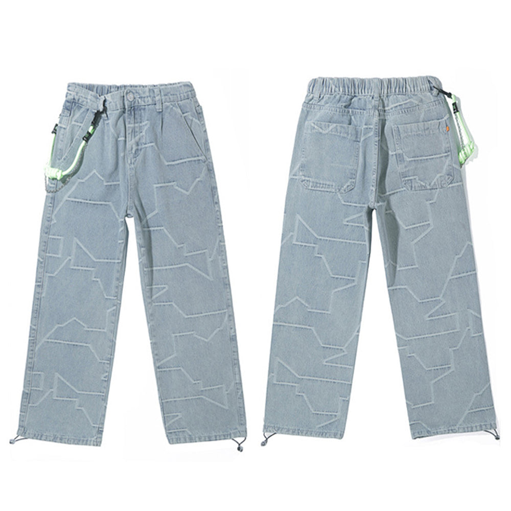 OVERSIZED LANYARD JACQUARD JEANS
