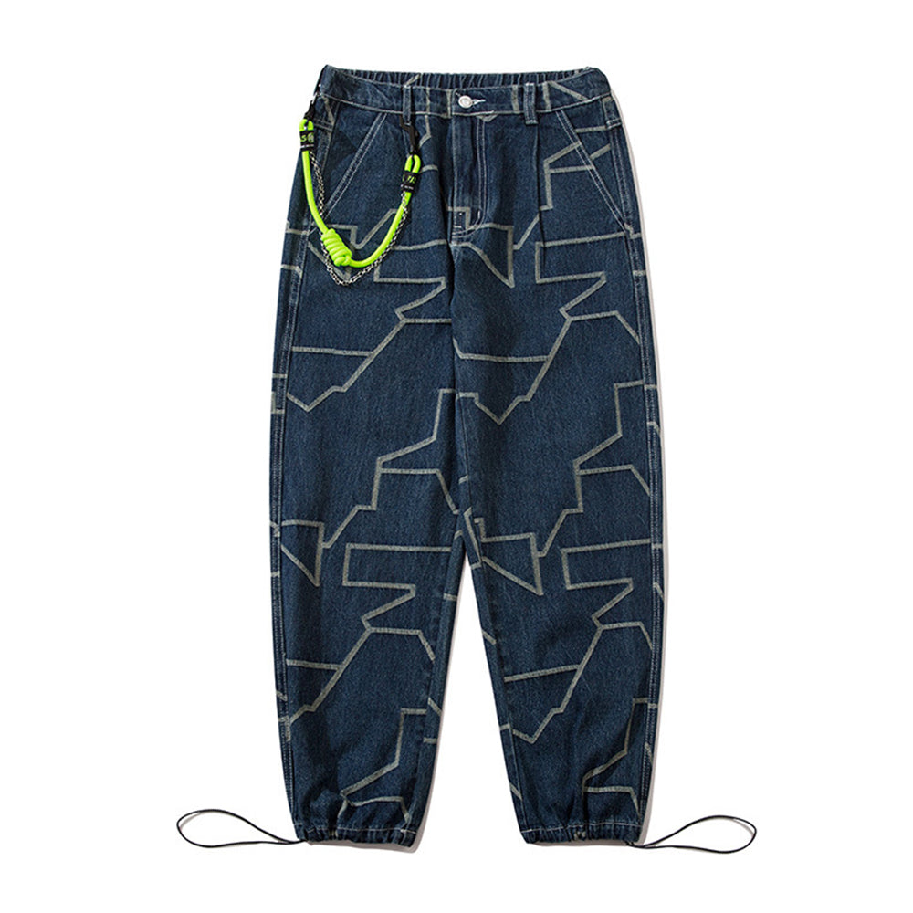 OVERSIZED LANYARD JACQUARD JEANS