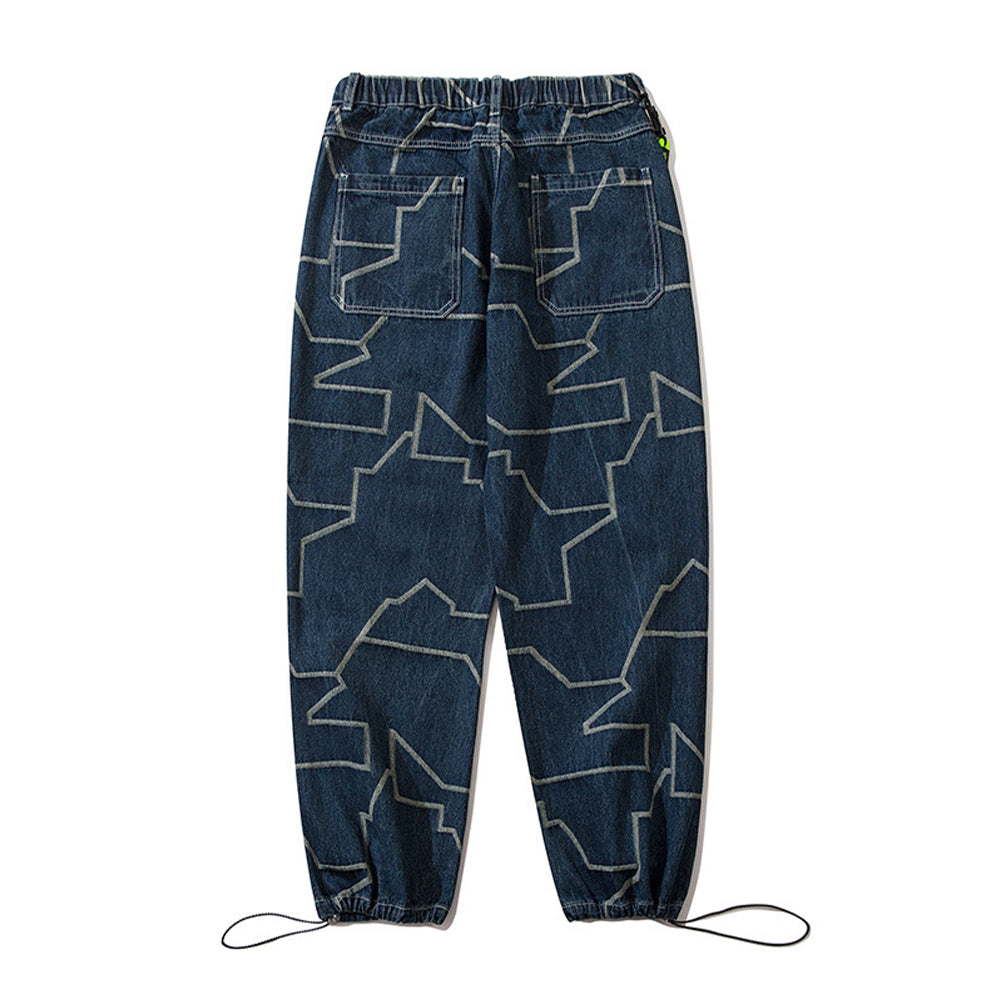 OVERSIZED LANYARD JACQUARD JEANS