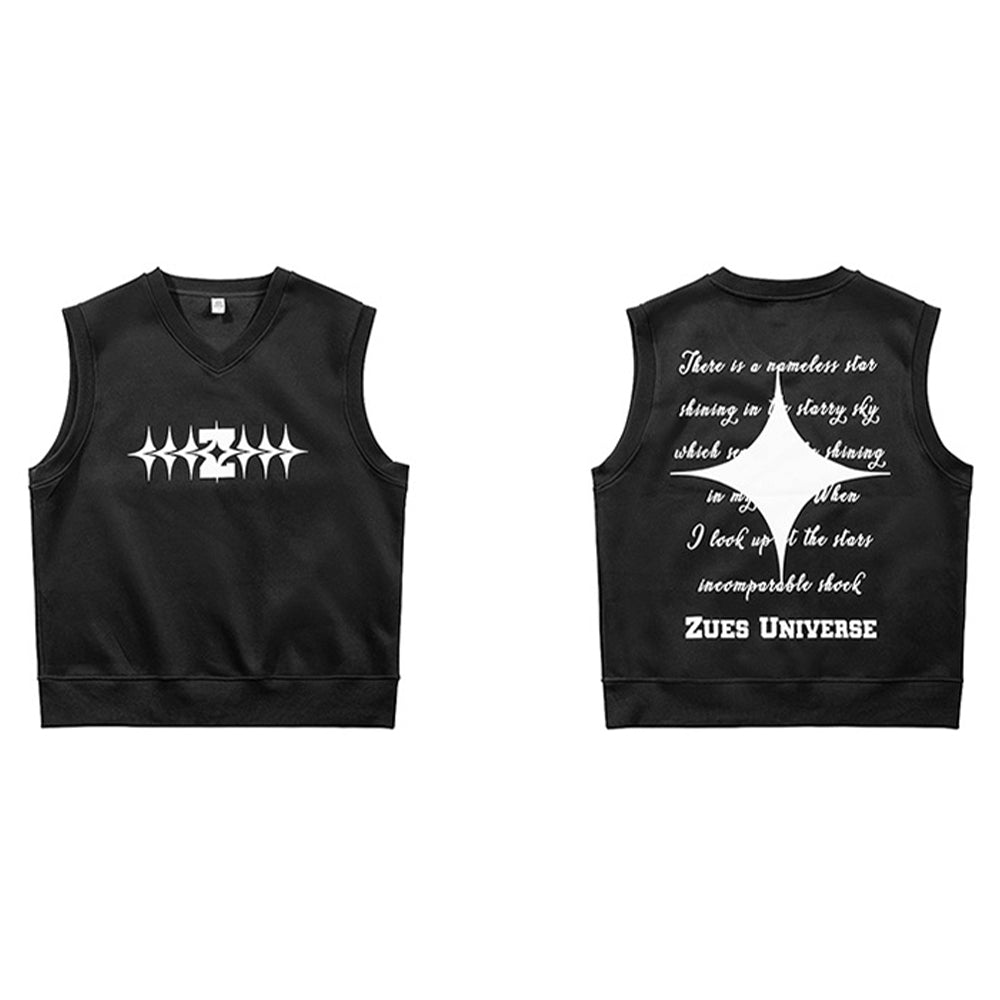 PRINTED KEEP WARM VILLUS BASIC VEST