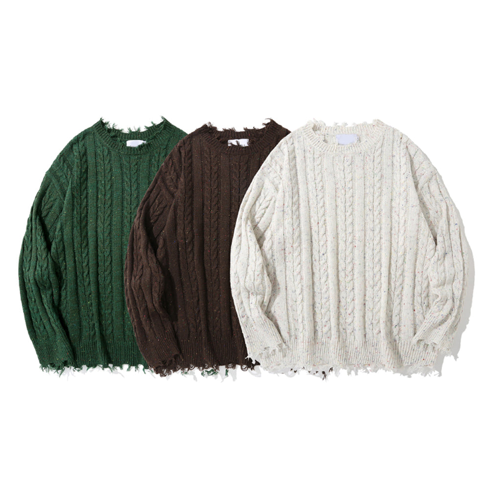 RAGGED BROKEN EDGES PULL-OVER SWEATER