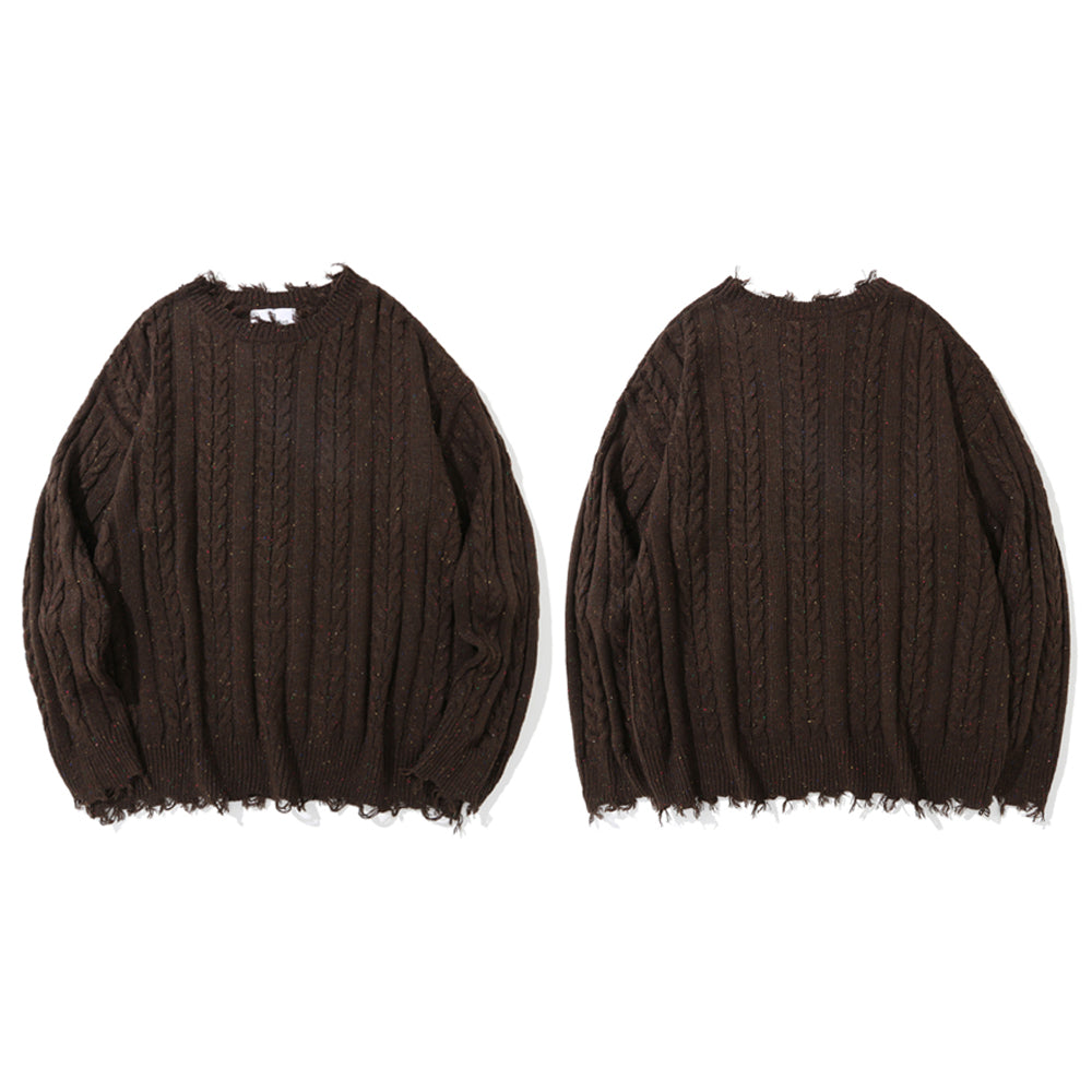 RAGGED BROKEN EDGES PULL-OVER SWEATER