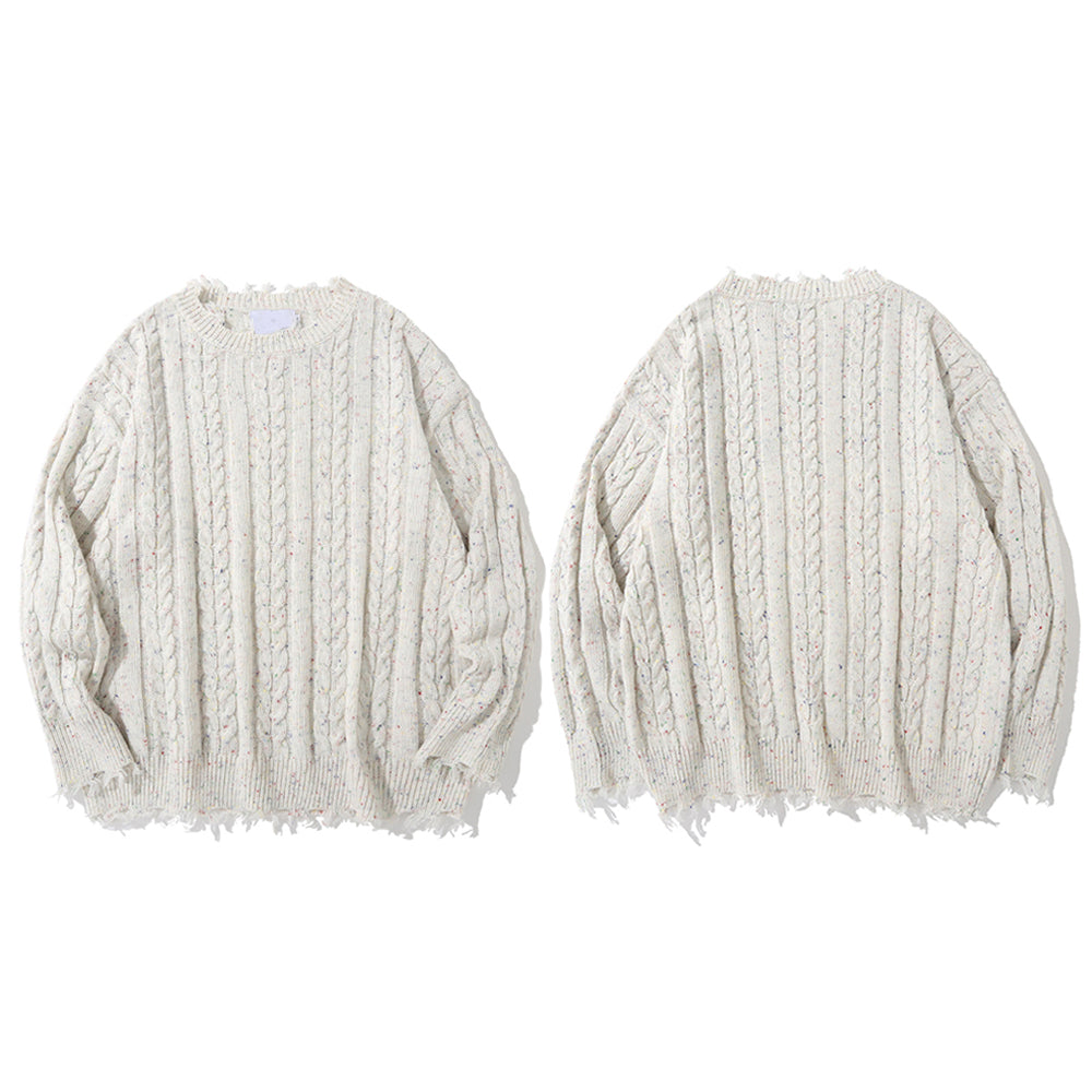 RAGGED BROKEN EDGES PULL-OVER SWEATER