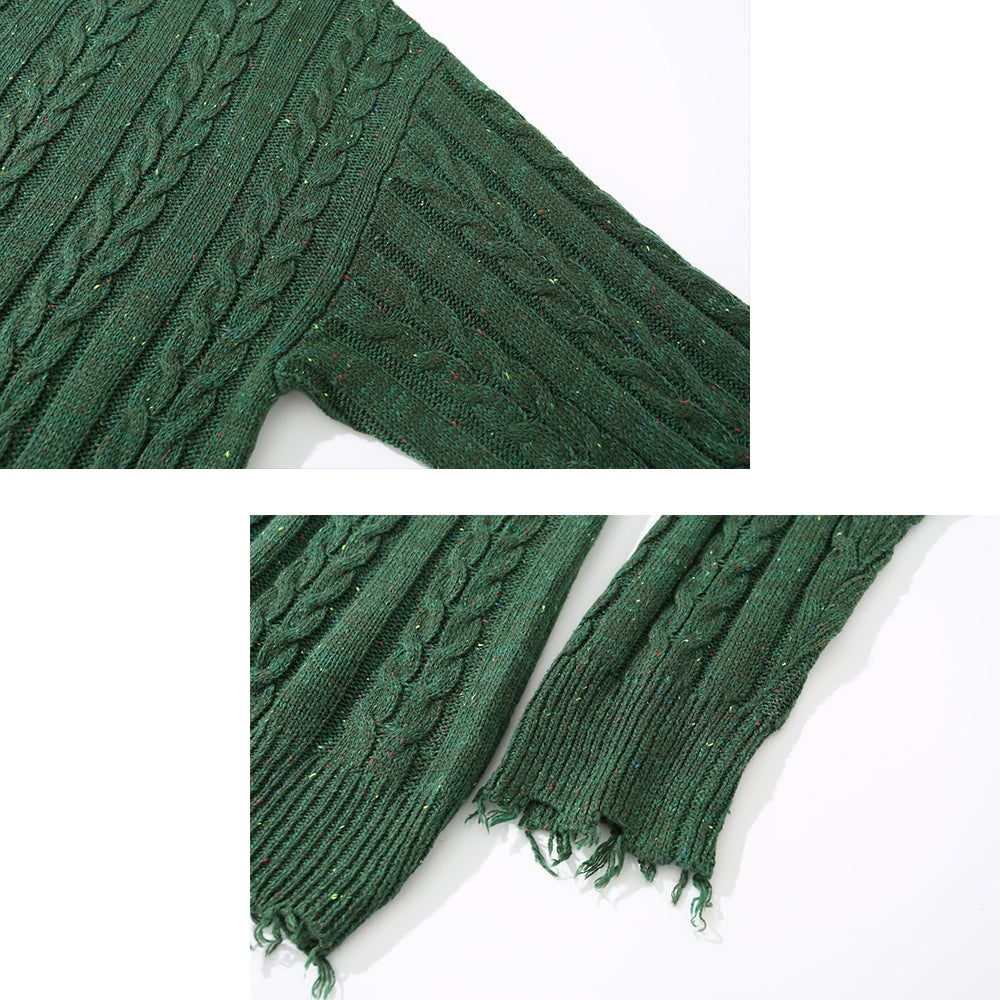RAGGED BROKEN EDGES PULL-OVER SWEATER