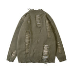 Load image into Gallery viewer, RIPPED KNITTED SWEATER WITH HOLE
