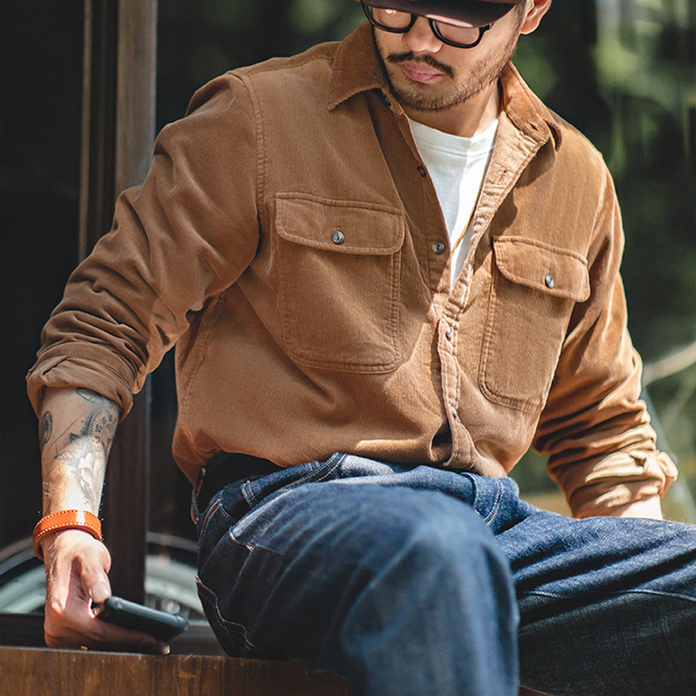 SASSY CORDUROY RETRO LUMBERJACK'S SHIRT