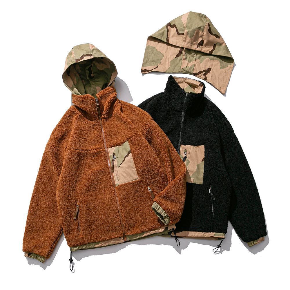 SHERPA WOOL DETACHABLE HOOD JACKET