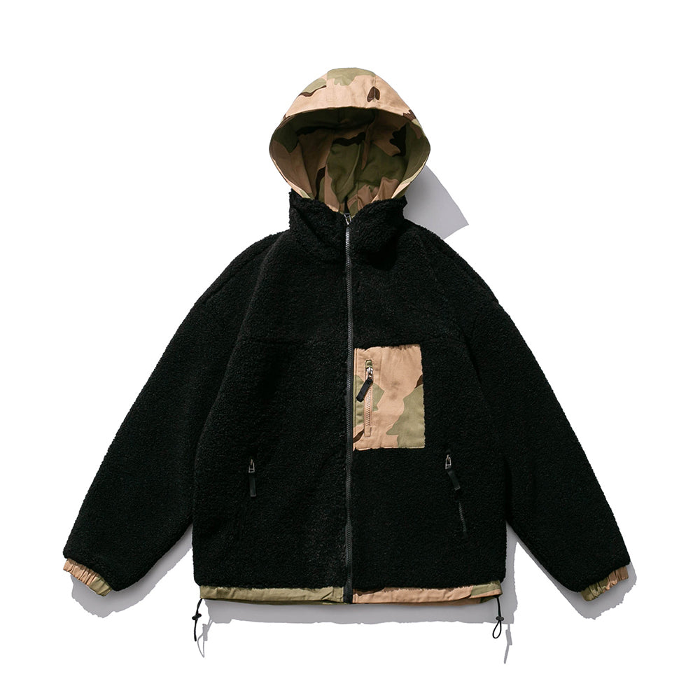 SHERPA WOOL DETACHABLE HOOD JACKET