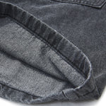 Load image into Gallery viewer, SHREDDED WASHED DENIM KNEE SHORTS DARK GREY JEAN PANTS
