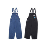 Load image into Gallery viewer, SMILEY BADGE PRINT DENIM CASUAL WIDE-LEG SUSPENDERS
