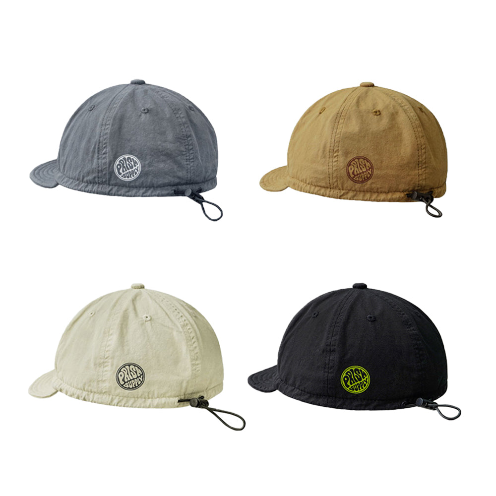 "PRISM SUPPLY" STAMP PATTERN ADJUSTABLE SHORT BRIM BASEBALL CAP