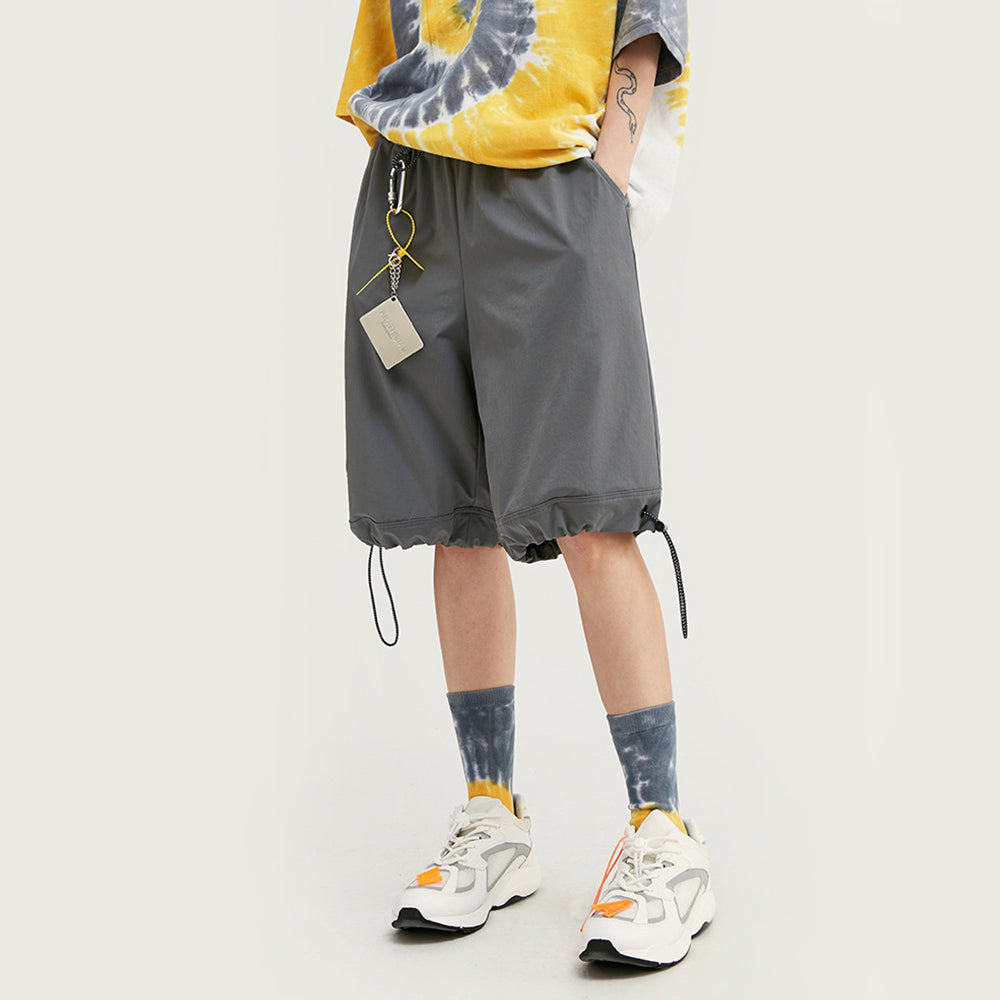 WINDBREAKER STRETCH DRAWSTRING TRACK SHORTS