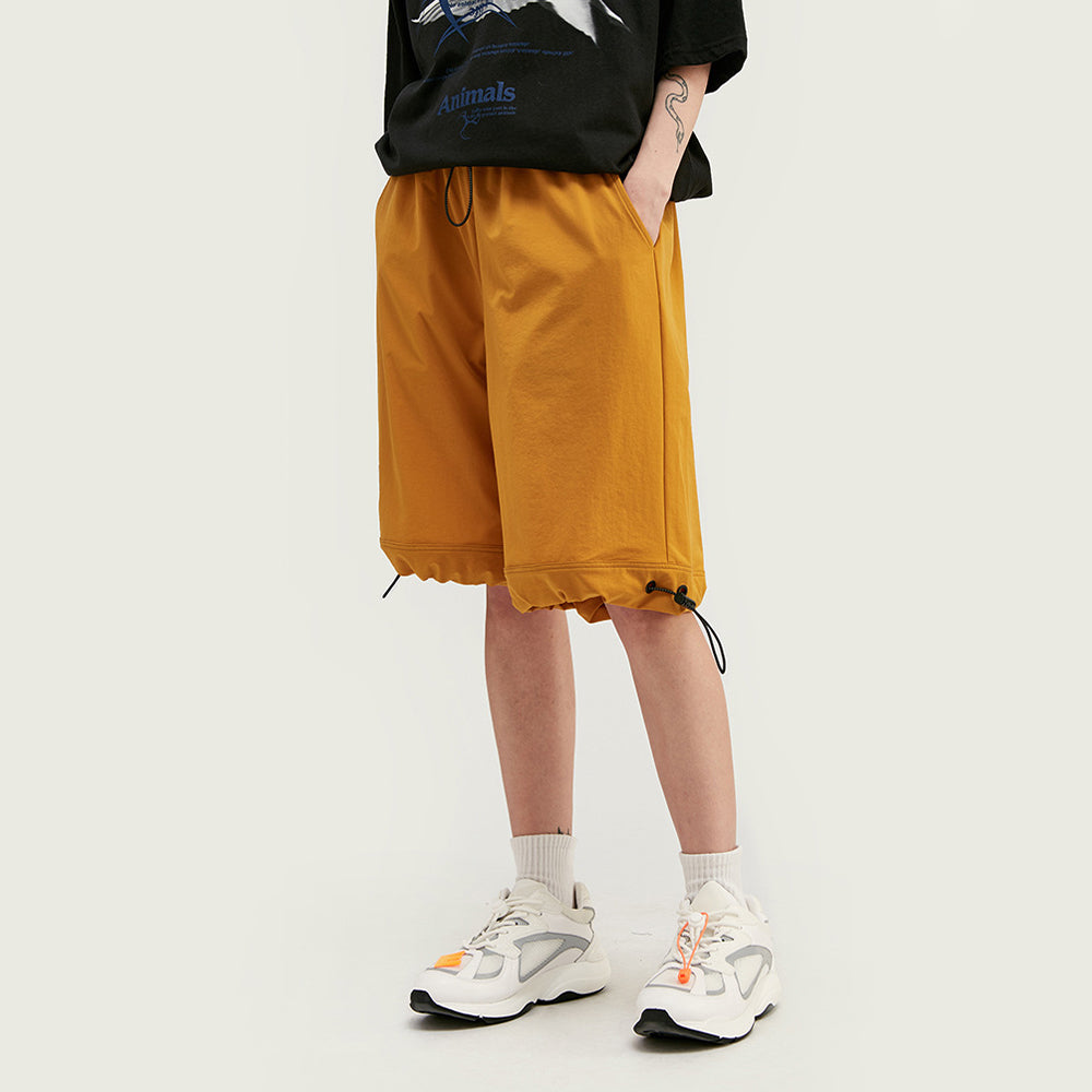WINDBREAKER STRETCH DRAWSTRING TRACK SHORTS